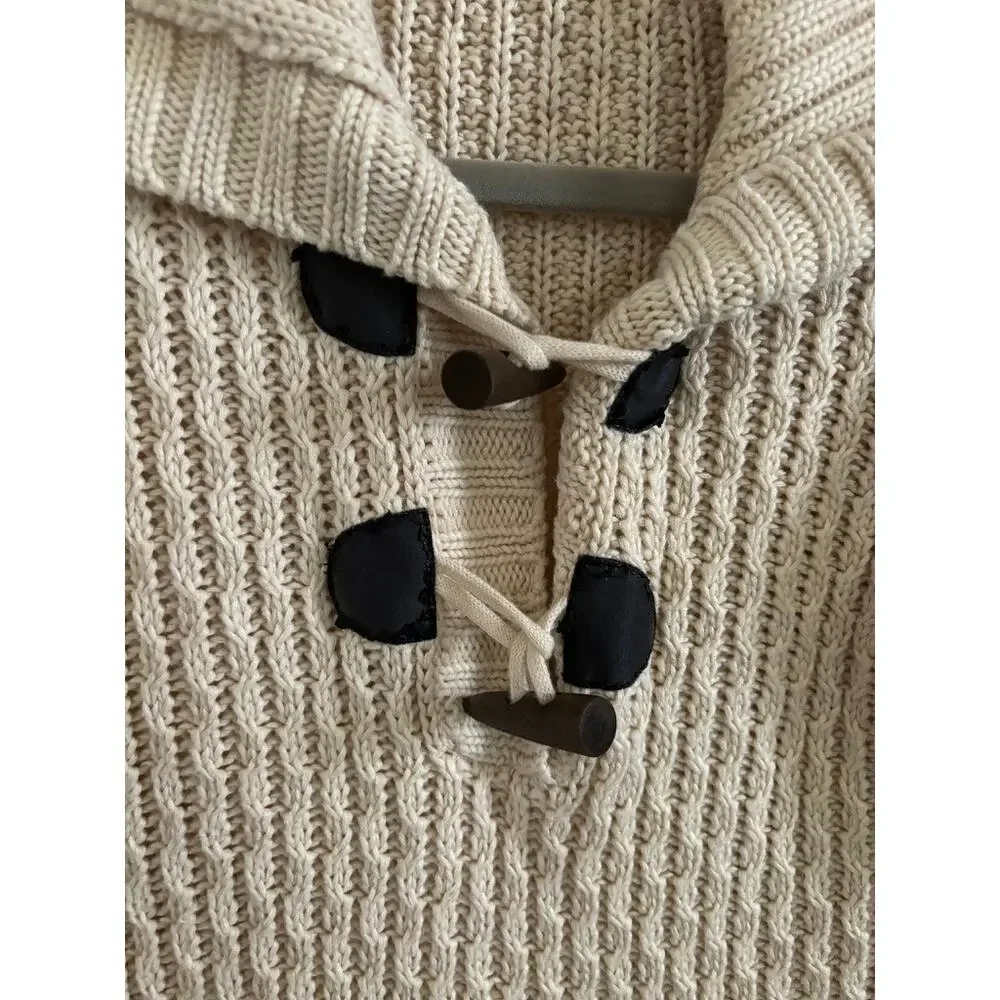 Rip Curl Sweater Women's Medium Beige Luna Pullover Chunky Knit Beach Pockets - Picture 4 of 9